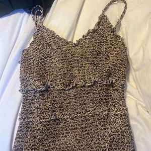 Olivaceous Mini Cheetah Dress